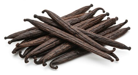 Whole Vanilla Beans: Rich Dark Brown with Visible Texture