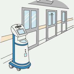 A hospital cleaning robot equipped with sterilizing foggers.
