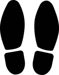 Footprint human silhouette vector. Shoe sole print. Foot print tread, boots, sneakers. Impression icon barefoot Footsteps man and person