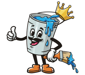 Cartoon mascot character Paint bucket king