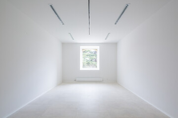 Modern minimalist empty room of hospital with natural light