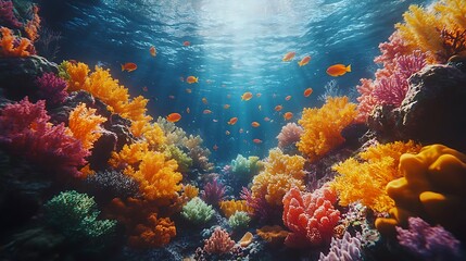 Fototapeta premium Tropical reef underwater fish coral high resolution hd photo