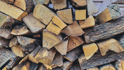 Close-up of wood logs stacked on top of each other