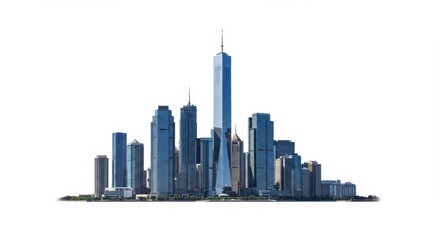 Obraz premium Modern Glass Skyscrapers Under Sunlight