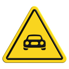 A vibrant 3D car sign stands prominently outdoors, emphasizing its unique design. The sign captures attention against a bright blue sky, adding visual appeal to the location.