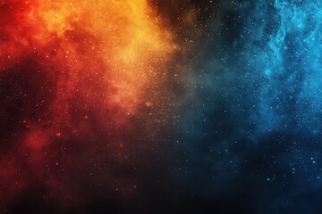 Naklejka premium Grainy background with blue, red, and orange glowing gradient shape on dark black backdrop