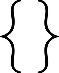 Curly braces and square brackets icons pack. Text quotes, oval parentheses, punctuation signs. Decorative typography shapes for elegant modern design.