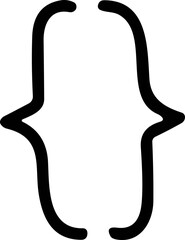 Braces or curly brackets icons set in flat and line styles. Small square bracket collection. Text parentheses, punctuation, retro oval shapes. Typography design element.