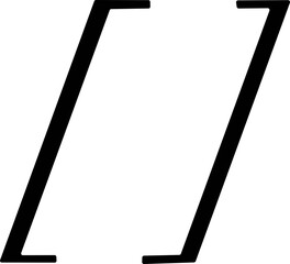 Braces or curly brackets icon. Small and square bracket or braket collection. Text brackets collection for messages, quotas. Oval, retro parentheses and punctuation shapes.