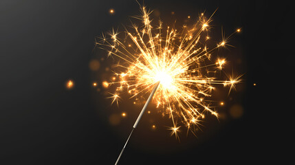 Naklejka premium fireworks sparkler. happy new year. isolated on transparent background. Radiance Burst. Illustration