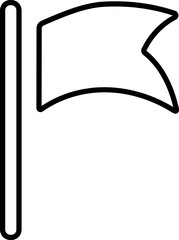 Flag pin icon. Empty Black flag icon. Line Vector illustration. Waving Flag icon. Pennant icon in glyph. Black pennant banner. Location map mark pointer.