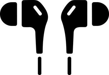 Headset and handfree symbol in flat style. Wireless earphone silhouette. Audio gadget design.