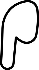 HandFree line icon. Headphone wireless earphone symbol. Headset silhouette. Hand free.