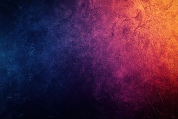 Obraz premium Grainy dark blue, purple, orange, and black gradient background with abstract noisy texture for banner design