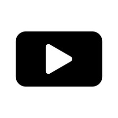 Play icon vector. Music video play button symbol design
