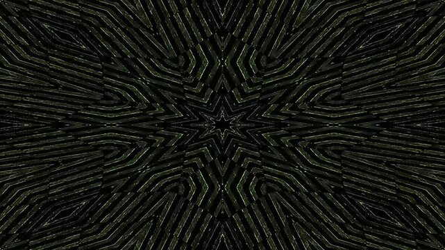 Radial symmetry pattern design in green mixed tones composition 2d looped animated video background
