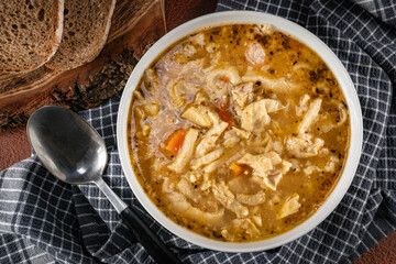 Tripe soup made of beef and vegetables.