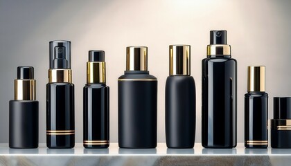 Obraz premium black bottles isolated on white