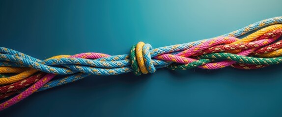 Many versus one business concept as a single underdog engaged in a tug of war with a larger group representing power and leadership metaphor.