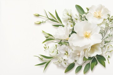 Fototapeta premium Elegant White Floral Arrangement on Minimalist Background
