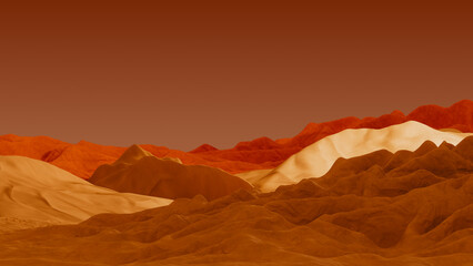 Distant Vista Of Desert Sand Dune Terrain