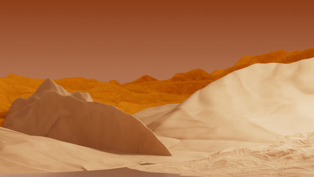 Distant Vista Of Desert Sand Dune Terrain