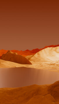 Distant Vista Of Desert Sand Dune Terrain