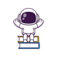 Cute Astronaut  Cartoon Vector Icon Illustration