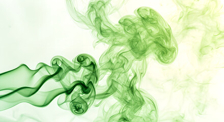 Naklejka premium Green smoke swirls, abstract pattern for St. Patrick's Day designs, creative graphic element, artistic backdrop for environmental concepts and nature inspired projects, wallpaper art