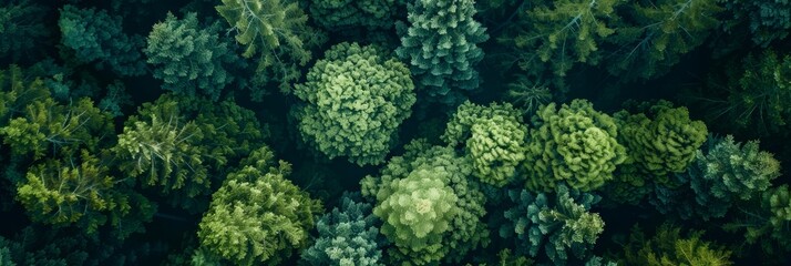 Obraz premium Aerial View of a Lush Forest from Above with Clean Lines and Natural Beauty