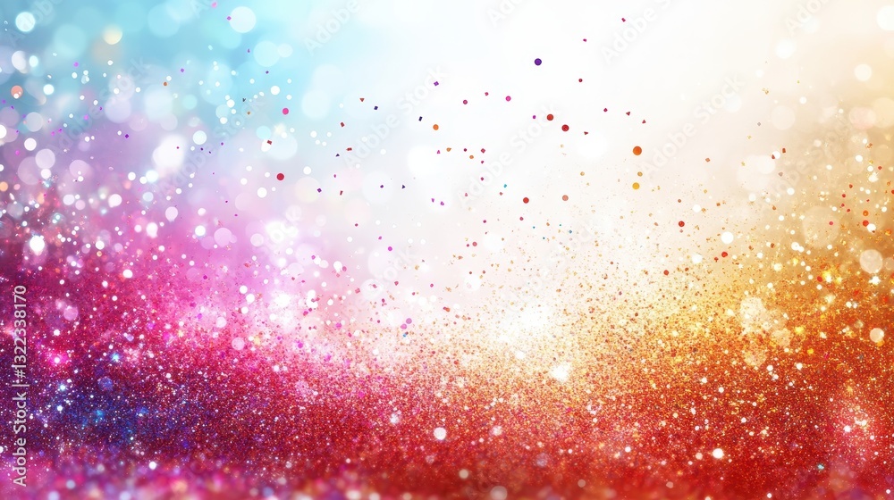 Poster Vibrant colorful bokeh lights create a dreamy atmosphere in a mystical setting