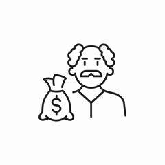 old age money savings icon sign vector