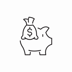 savings piggy bank icon sign vector