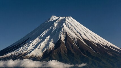 The vibrant colors of a japanese sunset casting a warm glow on the slopes of mount fuji