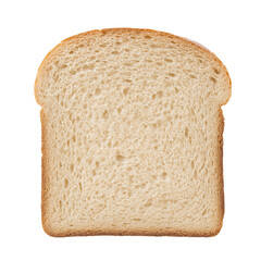 A single slice of white bread. A basic staple ready for various toppings or sandwiches, showcasing a simple, neutral background.