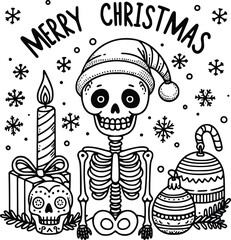Funny Skeleton Christmas SVG – Spooky & Festive Holiday Design