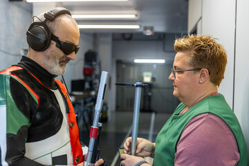 Training Session for Blind Olympic Shooting Participant
