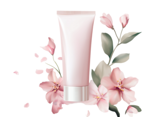 White and empty tube of hand cream isolated on white background.