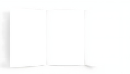 White empty fold leaflet tri fold DL flyer brochure, mockup, retro style. White tone