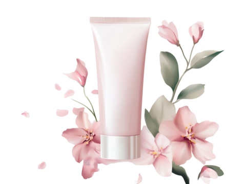 White and empty tube of hand cream isolated on white background.