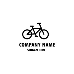 cycling race stylized symbol, outlined cyclist vector silhouette