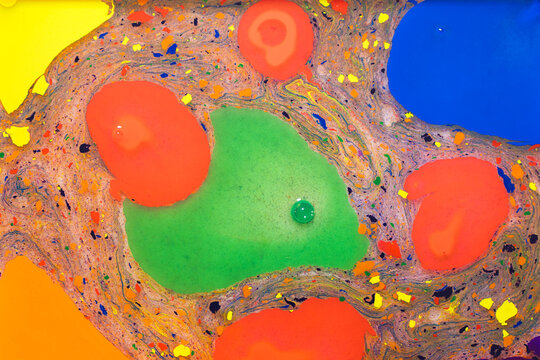 Vibrant abstract painting with vivid color splashes