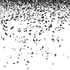 Fototapeta premium Falling silver confetti, isolated on transparent background