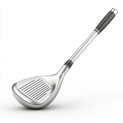 A close-up of a golf club on a transparent background