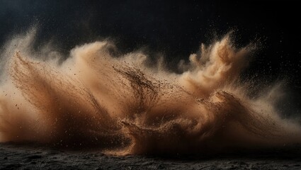 natural dust particles moving in the air against a black background