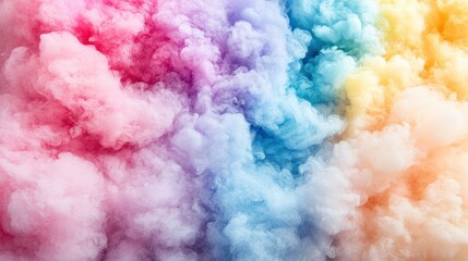 Fototapeta premium Rainbow smoke swirls of pink, purple, blue, green, yellow, and orange