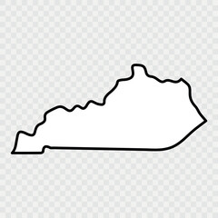 Kentucky Map Black, State Border, United States, US America, Transparent Isolated, Variations. High detailed vector map - Kentucky. Vector icon