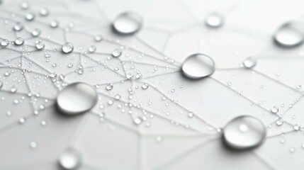 Macro droplets of water create a network of intersecting paths, capturing the beauty of geometry and organic design with precision.