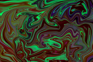 Fototapeta premium Colorful abstract pattern with swirling green and purple tones