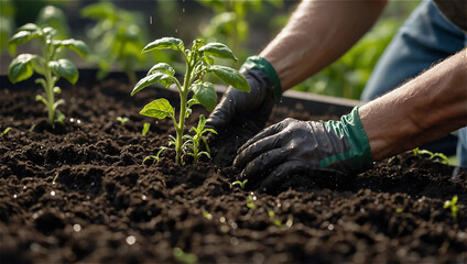 growing seedlings in garden beds